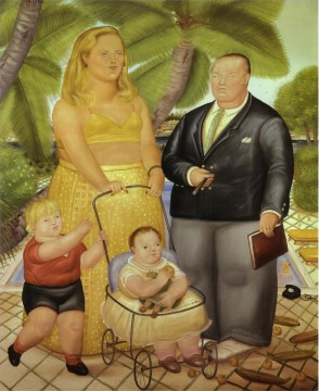 Fernando Botero Painting - Frank Lloyd y su familia en la Isla Paraíso Fernando Botero